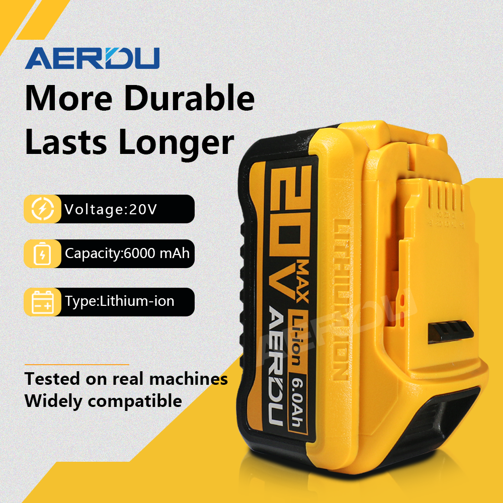 20V 20 Volt Max 6.0AH Lithium-ion Battery For DEWALT DCB206-2 DCB205-2