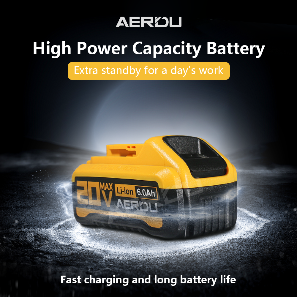 20V 20 Volt Max 6.0AH Lithium-ion Battery For DEWALT DCB206-2 DCB205-2