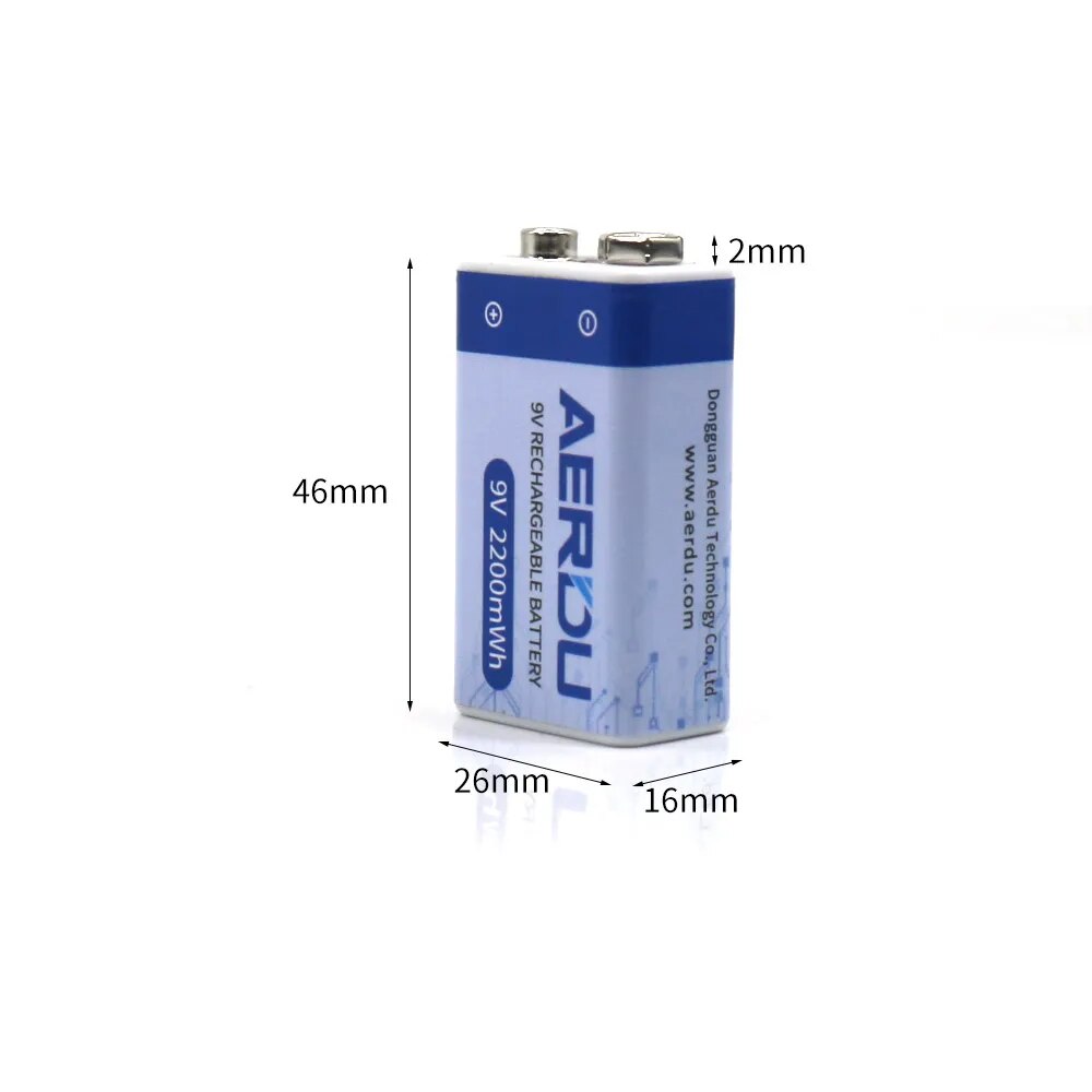 AERDU 2200mWh Micro USB 9 Volt Li-ion Rechargeable Battery 6F22 9V Li ion Lithium Battery for RC Helicopter Model Microphone Toy