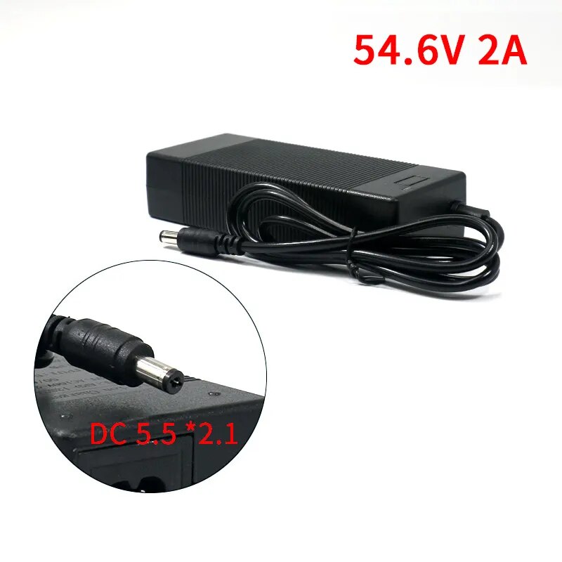 AERDU 48V 2A Battery Charger Output 54.6V 2A Charger Input 100-240V AC Lithium Li-ion Charger For 13S eries 48V Electric Bike