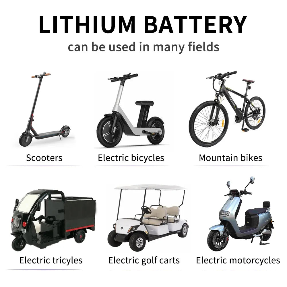 AERDU 36V 48V 20Ah 25Ah 30Ah 21700 5000mAh Battery Pack for Electric Bicycle Ebike Scooter Motor Wheelchair With 30A BMS 50E