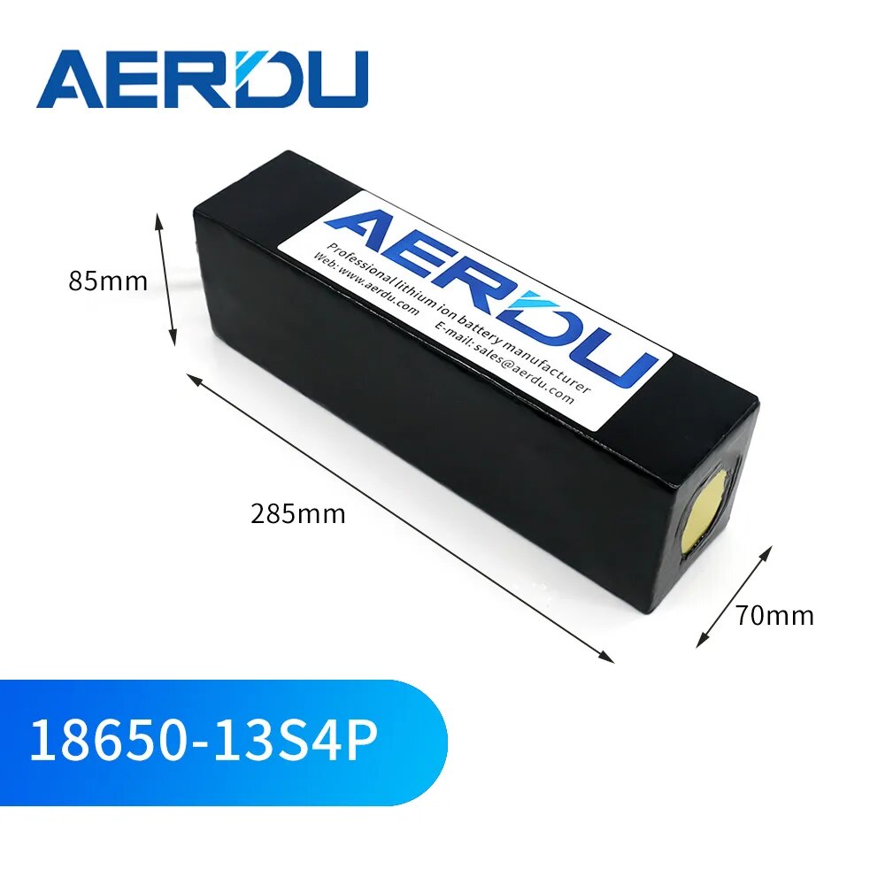 AERDU 48V 54.6V 6Ah 288Wh 18650 Lithium Battery Pack for Electroc Bicyle Ebike Scoote Heelchair Tricycle Golf Cart With 30A BMS