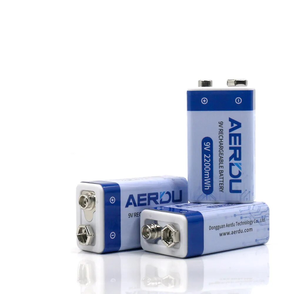 AERDU 2200mWh Micro USB 9 Volt Li-ion Rechargeable Battery 6F22 9V Li ion Lithium Battery for RC Helicopter Model Microphone Toy