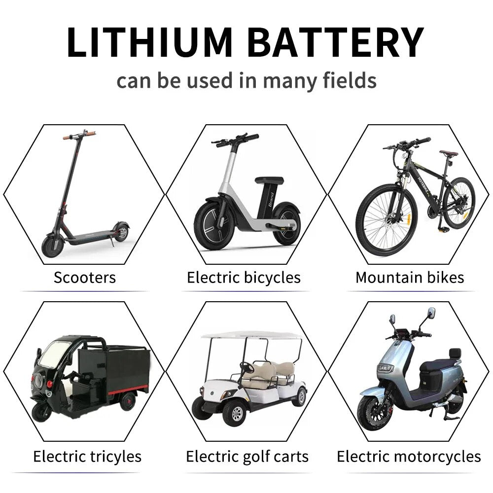 AERDU 48V 54.6V 28Ah 25.6Ah 20.8Ah 12Ah 16Ah Ebike Battery 18650 3500mAh Lithium Battery Pack for Electroc Scooter With 30A BMS