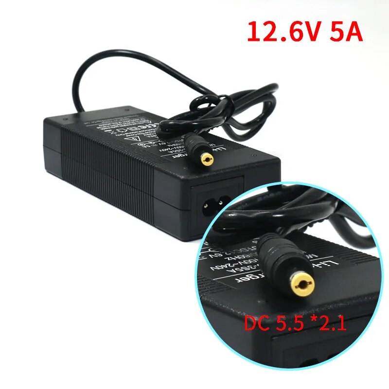 AERDU 3S 12.6V 5A charger 10.8V 3A 18650 Charger 100-240V Input Lithium Li-ion Charger For 10.8V Electric Bike wo-wheel Vehicle