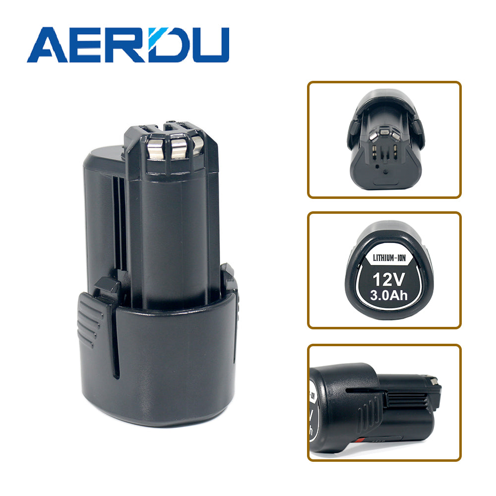 2500mAh BAT411 erstatningsbatteri kompatibelt med Bosch 12V batteri 12V/10,8V litium BAT420 BAT411A BAT412