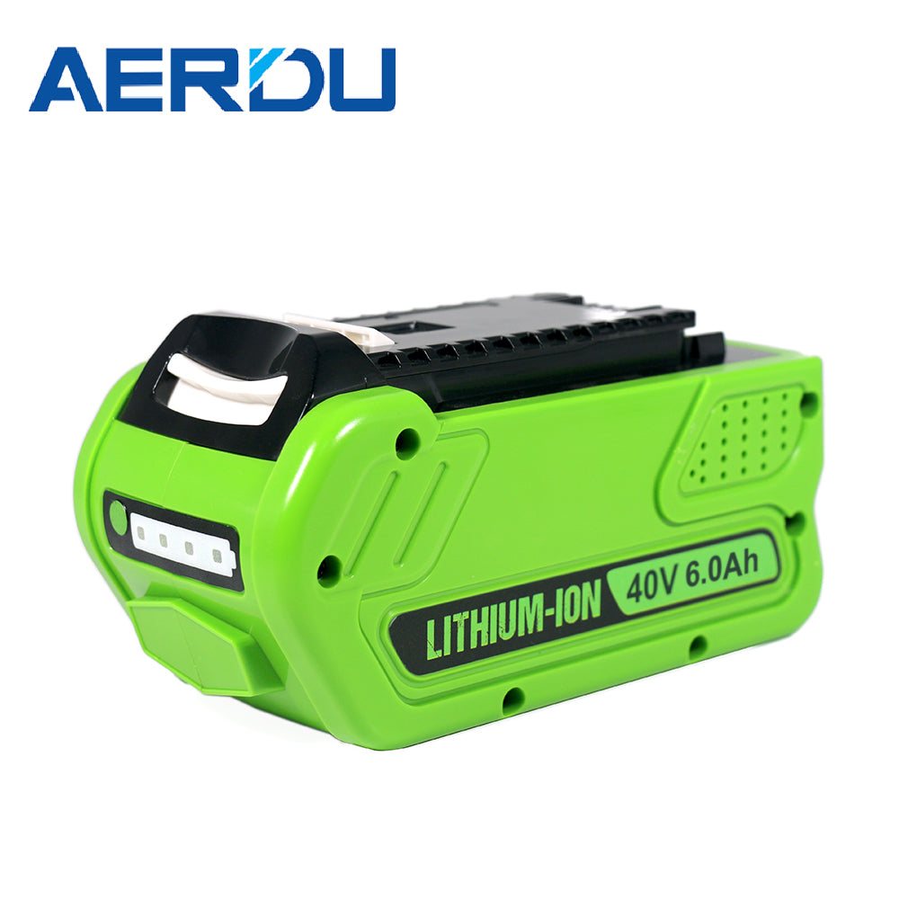40V 6.0Ah Battery Replacement for GreenWorks 40V Battery 29472 29462 29252 20202 22262 25312 25322 20642 22272 27062 21242 G-Max Cordless Power Tools