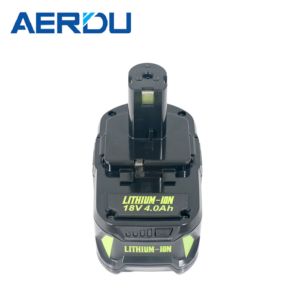 For Ryobi 18-volts ONE+ litiumionbatteri med høy kapasitet, 4,0 Ah, P145 P108 P102 P103 P104 P105 P107 P109 P190 P191 P122 trådløs