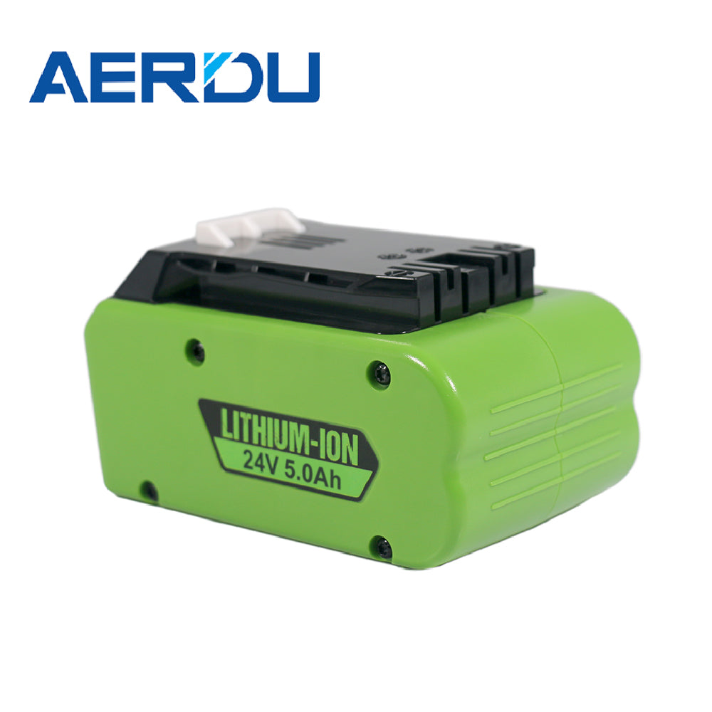 24V 5,0Ah erstatningsbatteri for Greenworks-batteri 29842 29852 Passer til 24V trådløse elektroverktøy litiumionbatteri G24 G24B2 G24B3 24352 29842 29852