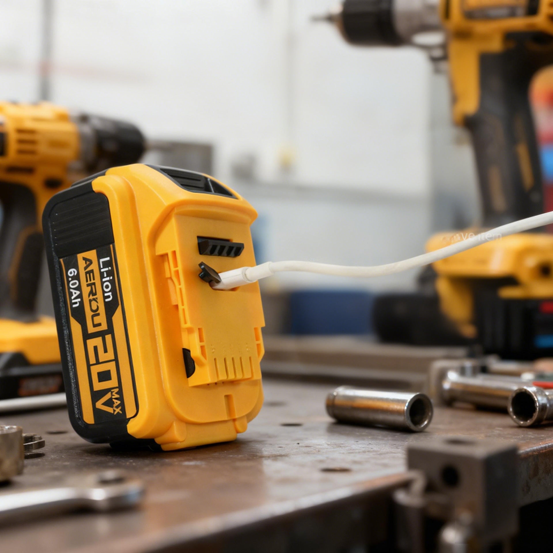 For Dewalt 18V 6.0A Type-C Battery – Max Power for Professional Tools/Device Charging, Worldwide Use