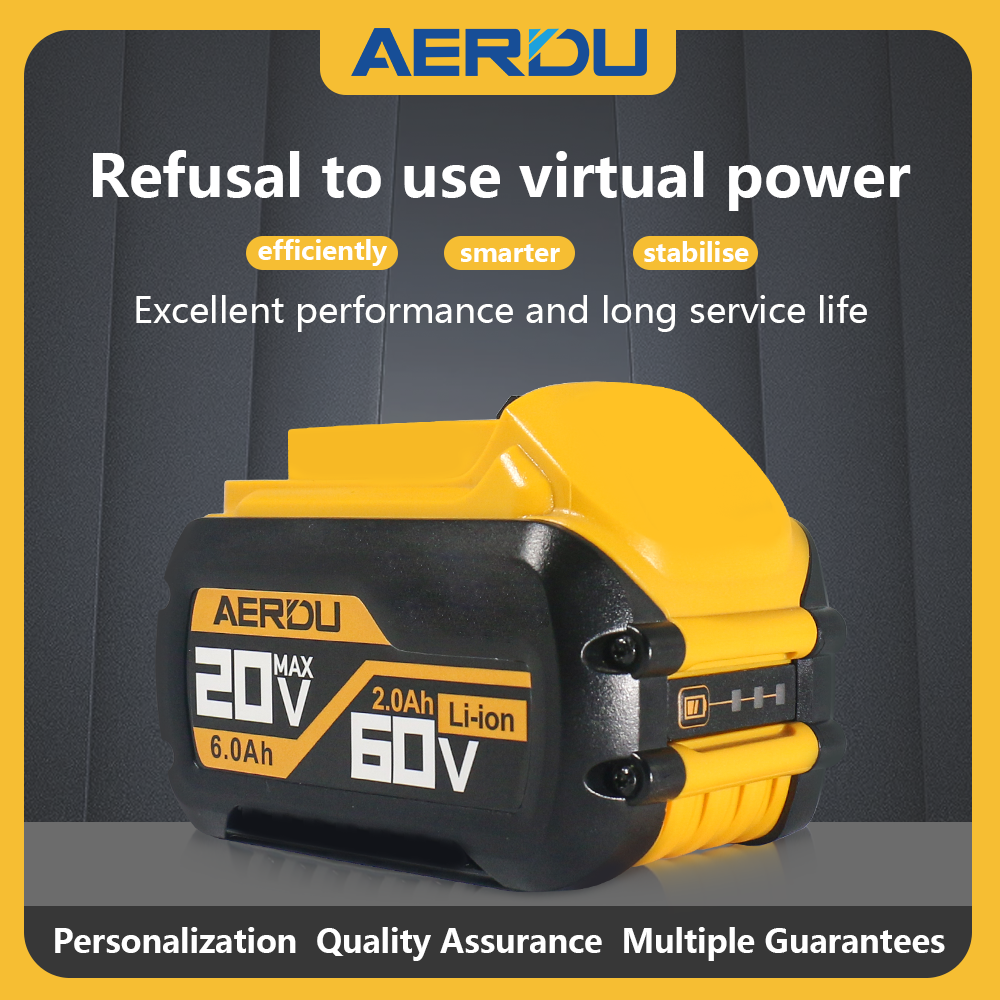 For Dewalt 20V-60V 6.0A-2.0A Battery – Long-Runtime for Impact Drivers/Trimmers, Worldwide Compatibility