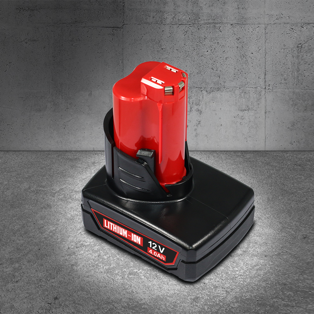 For Milwaukee 12V 6-Cell 4.0A Battery – Long-Runtime for M12 Trim Routers/Nailers, Worldwide Compatibility