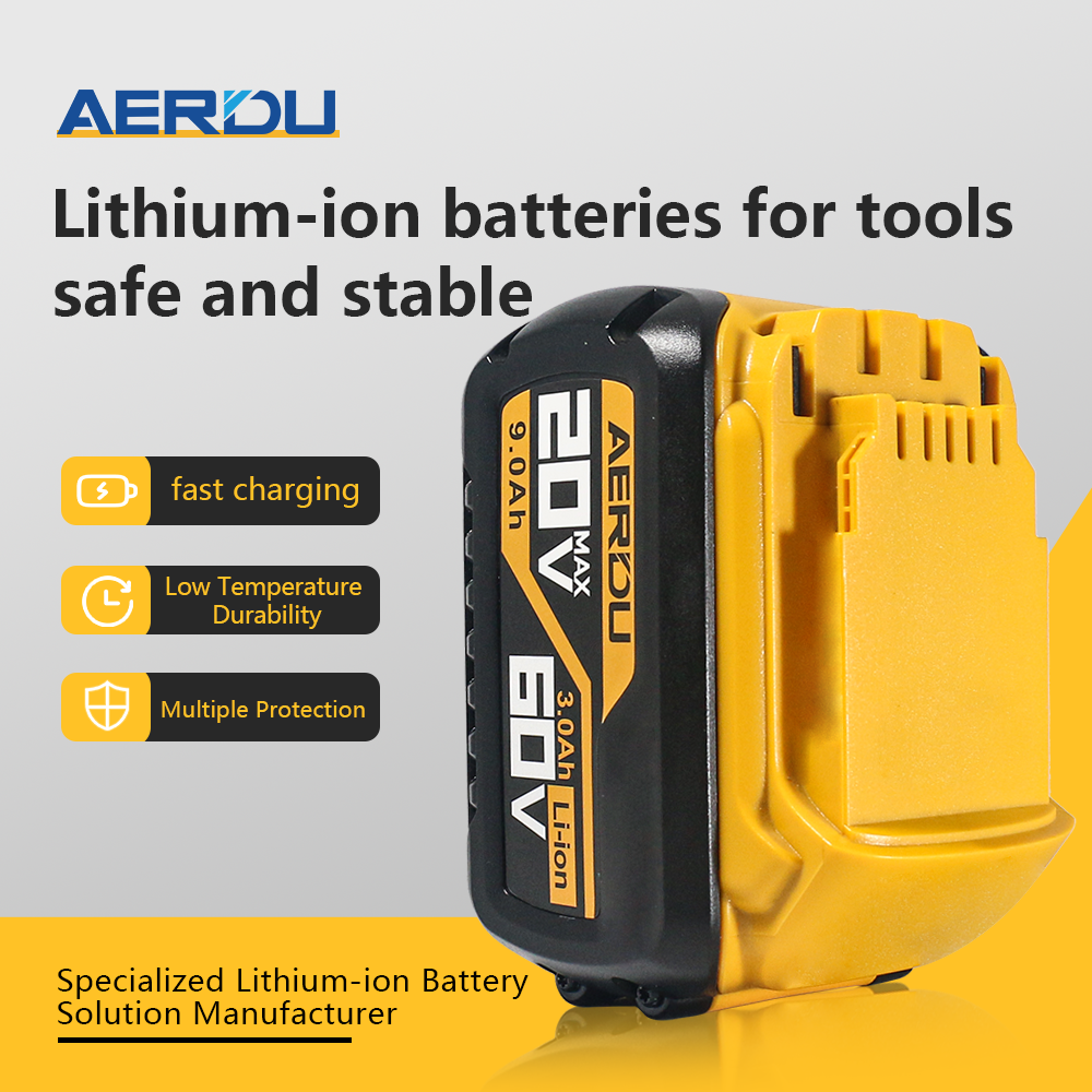For Dewalt 20V-60V 9.0A-3.0A Battery – Max Power for Concrete Drills/Mixers, Worldwide Use