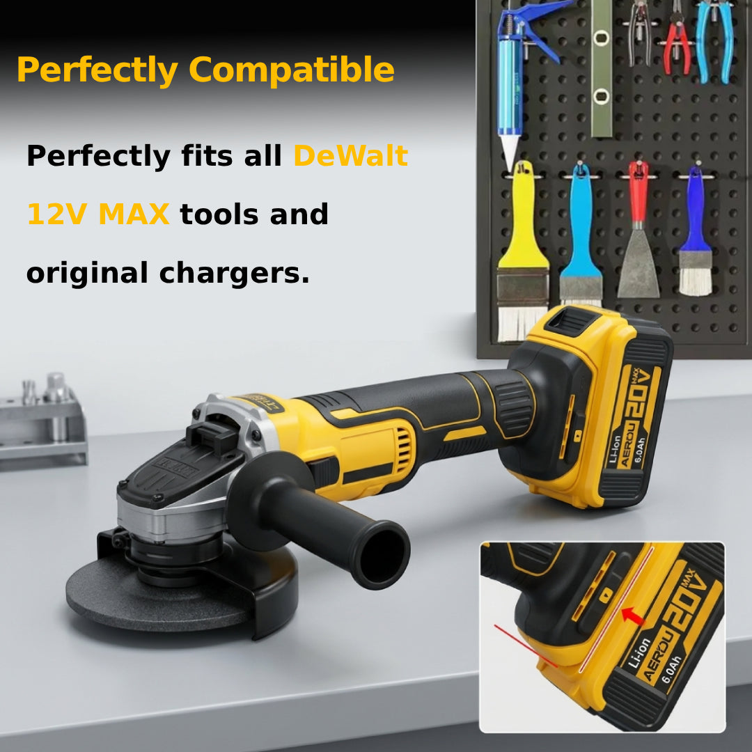 AERDU Power 20V MAX 6.0Ah Premium Battery for DeWalt 20V Tools - Genuine Samsung 30Q Cells