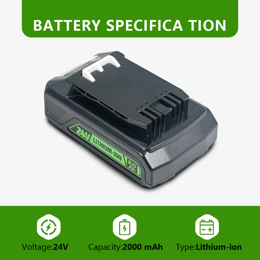 24V 2.0Ah Replacement Battery for Greenworks Battery 21342 20362 Fit for 24V Cordless Power Tools Lithium-Ion Battery ST48B2210 CS48L4410 BL48B2510 48HT24