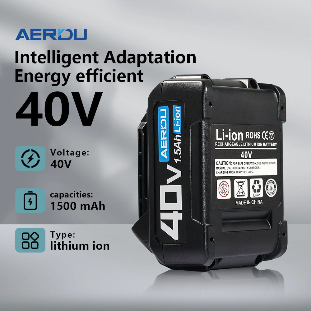 For Makita 10-Cell 40V 1.5A Battery – Compatible with Makita 40V Cordless Tools, Global Voltage Support