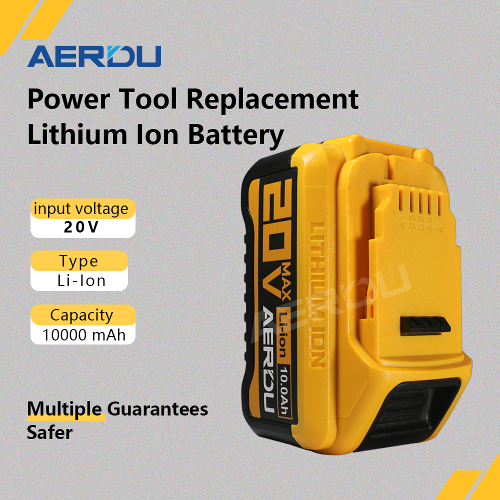 Battery Pack 10.0Ah DCB200 Lithium-ion for Dewalt 20V DCB206-2 DCB205-2 DCB204-2