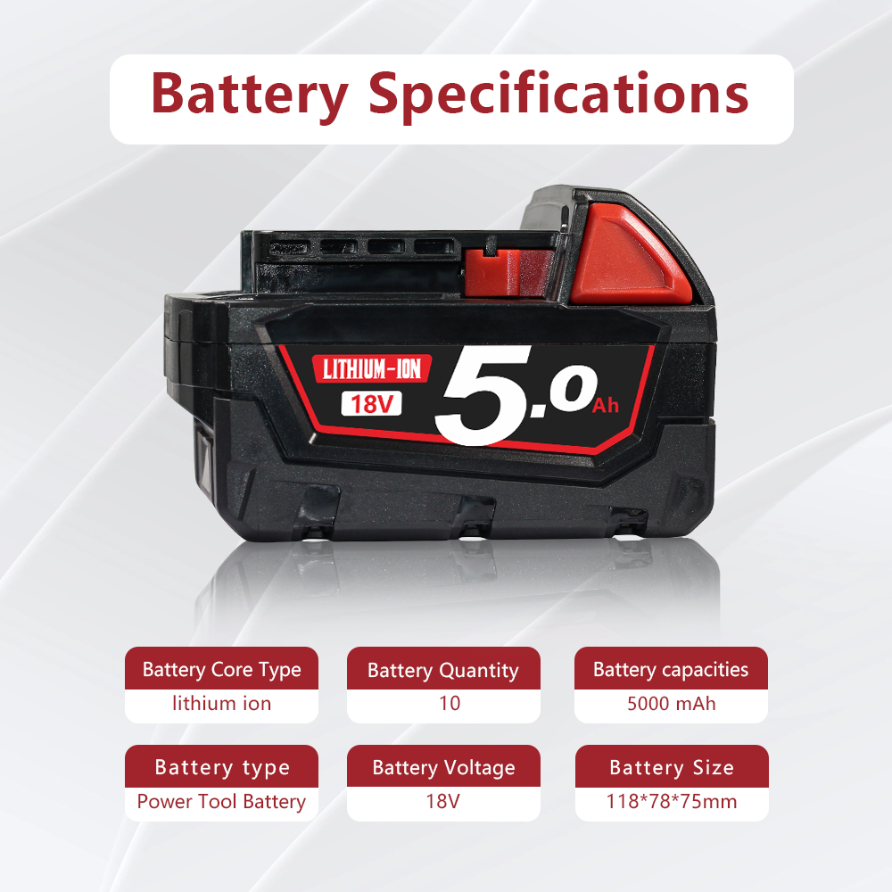 For Milwaukee M18 18V Lithium XC 5.0AH Extended Capacity Battery 48-11-1850