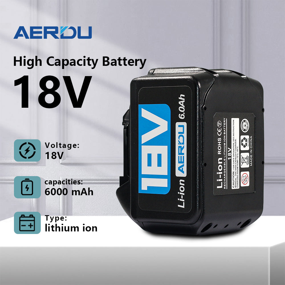 18V 6.0Ah Replacement Battery Compatible with Makita BL1840 BL1850 BL1860 BL1830 Lithium-Ion Battery Tools with LED Indicator