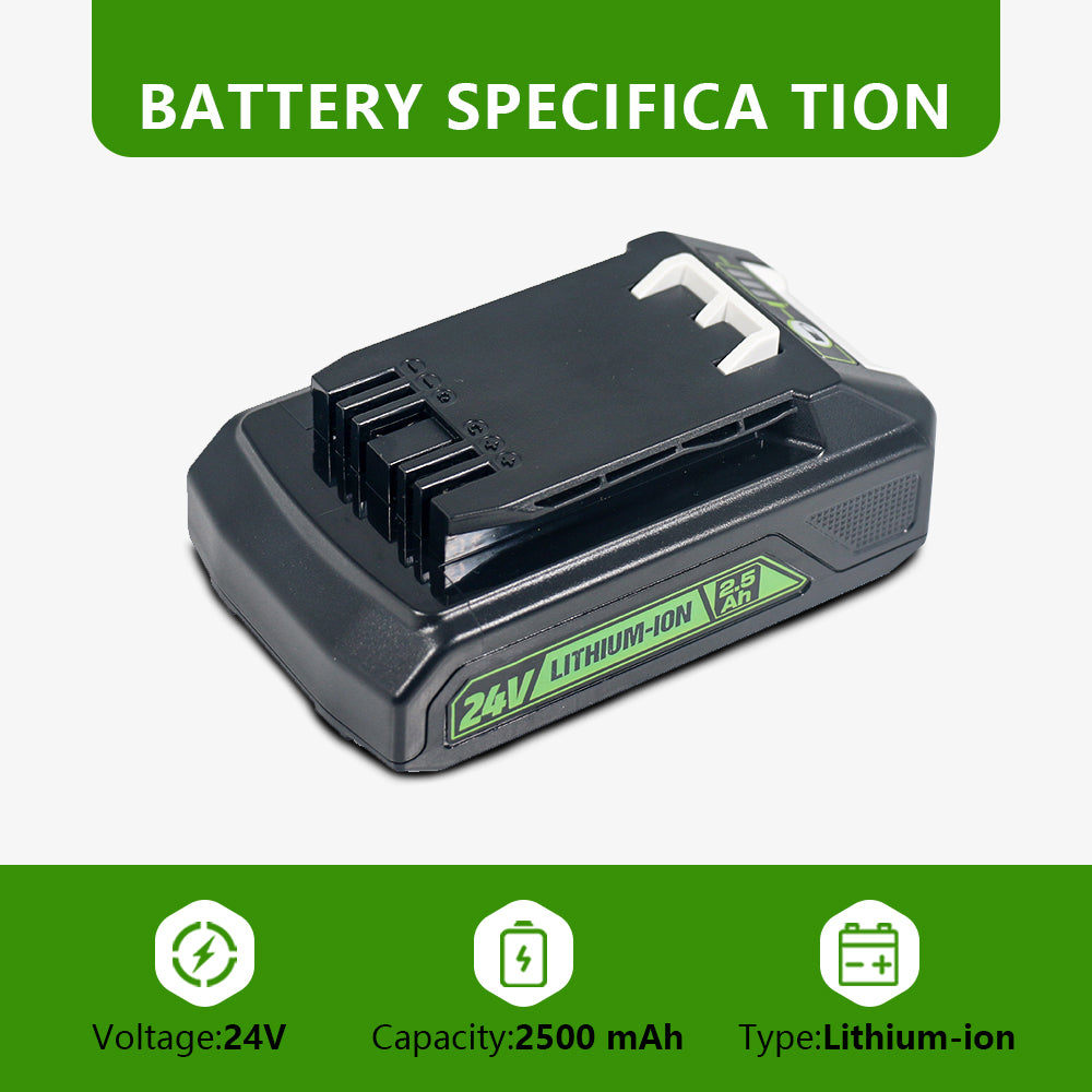 24V 2.5Ah Replacement Battery for Greenworks Battery 21342 20362 Fit for 24V Cordless Power Tools Lithium-Ion Battery ST48B2210 CS48L4410 BL48B2510 48HT24