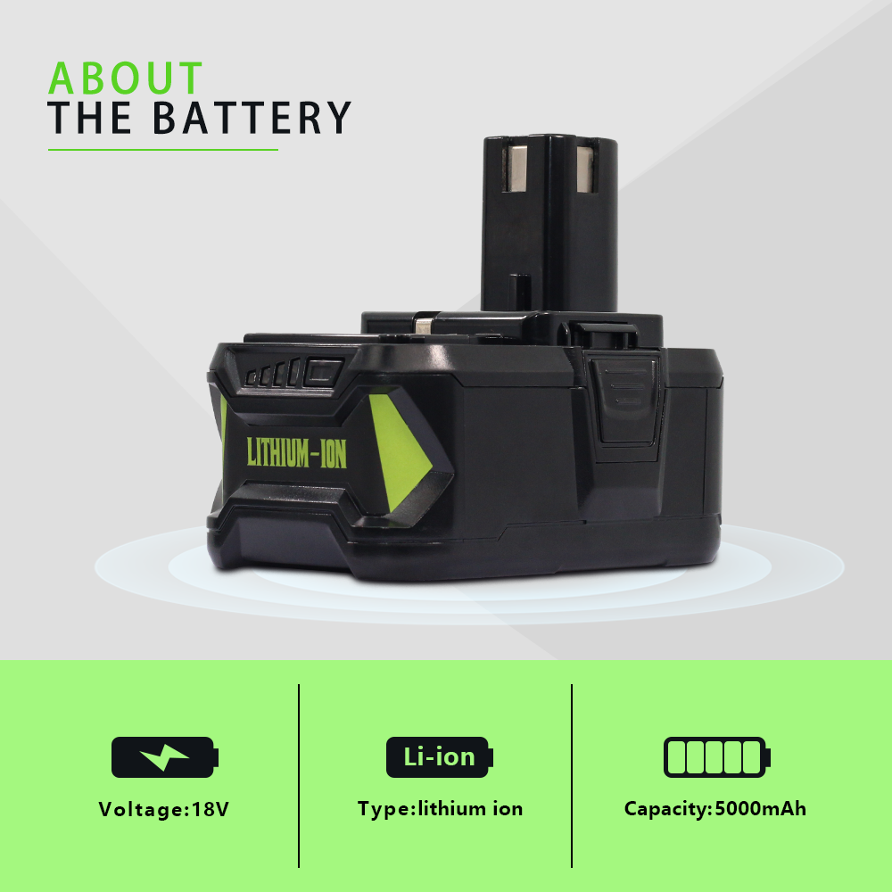 For P108 Ryobi 18V 5A One Plus Lithium-Ion High Capacity Battery 5.0Ah P106 P104