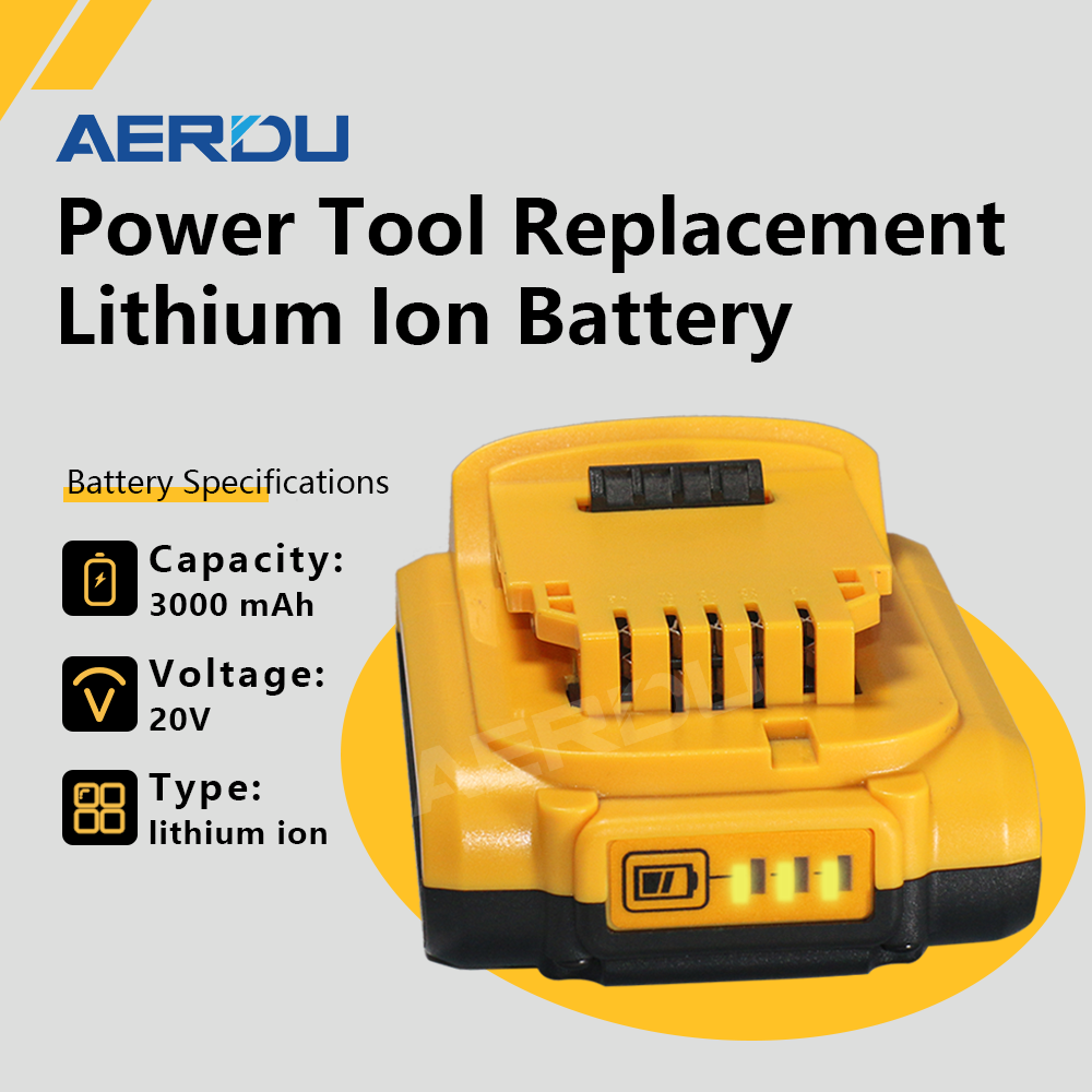 3.0Ah 20V DCB206 Replacement for Dewalt 20V Battery Max DCB201 DCB203 DCB204 Compatible with Dewalt 20 Volt DCD/DCF/DCG/DCS Series Power Tools