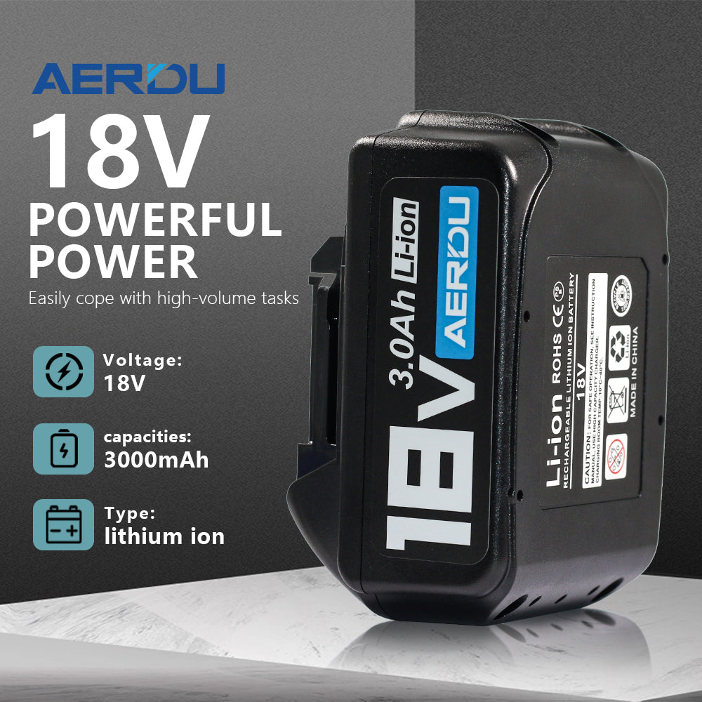 18V Lithium-Ion 3.0Ah Replace Battery for Makita BL1830 BL1840 18 Volt Tools