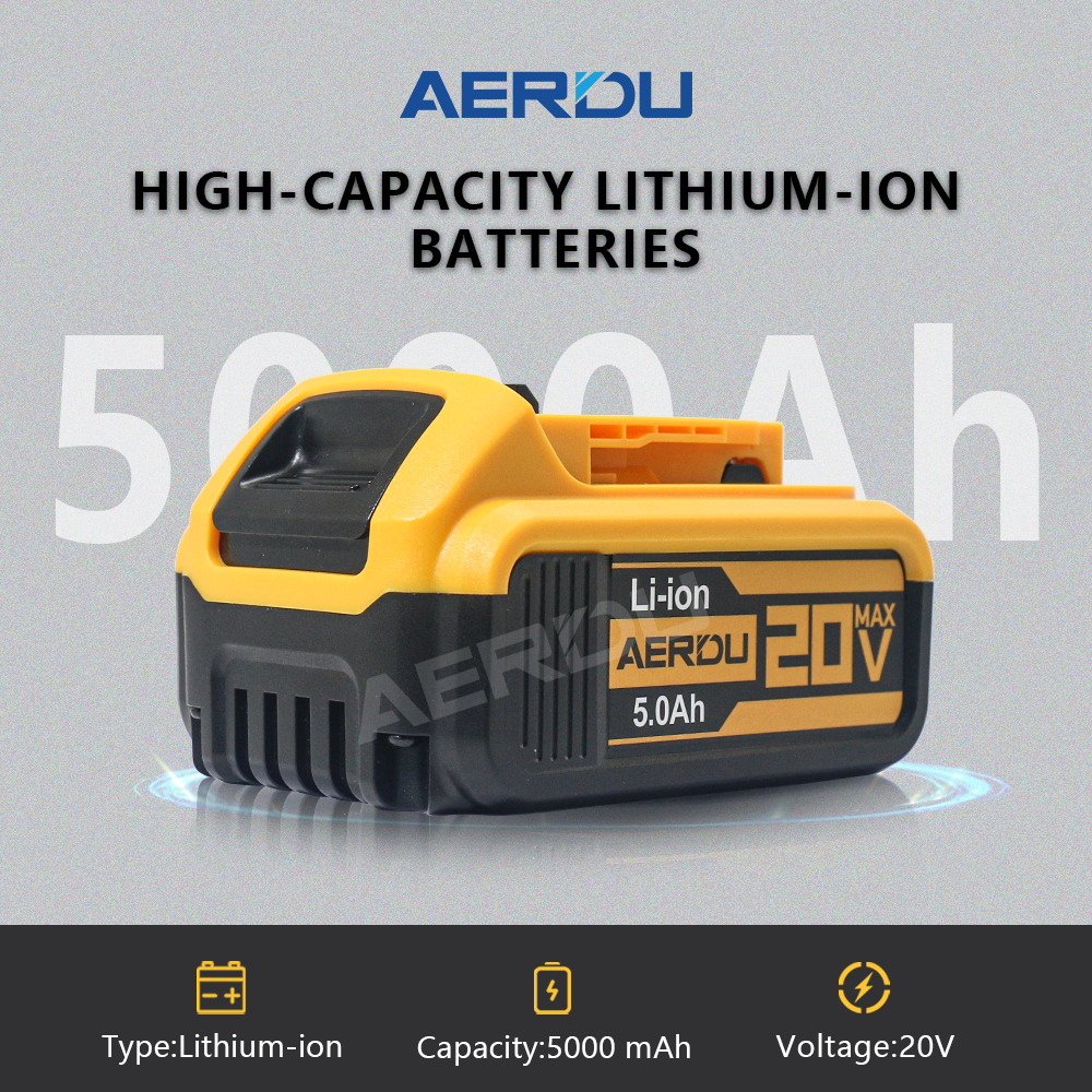 For Dewalt 18V 5.0A Type-C Battery – High-Performance for Grinders/Reciprocating Saws, Global Voltage