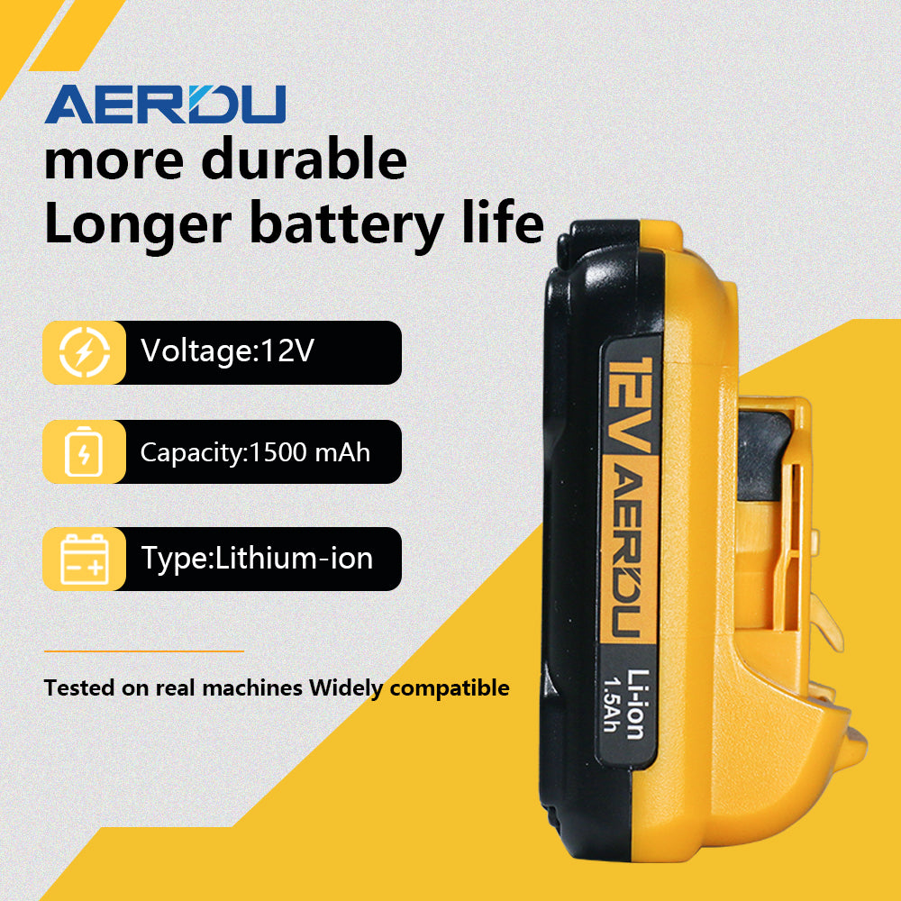 High - Cost - Performance Dewalt 12V Battery Alternative, 1.5Ah Large Capacity Compatible with Dewalt Tools