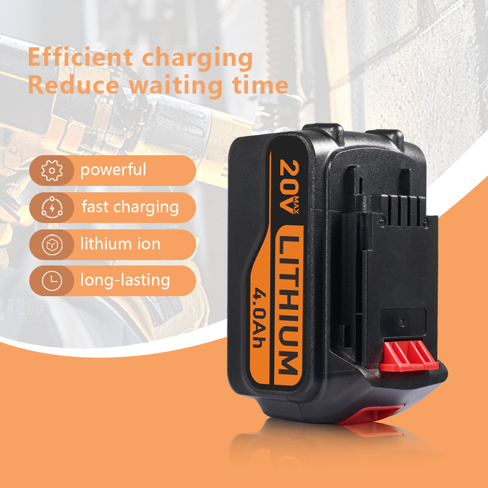 For Black&Decker 20V 4.0Ah Lithium Battery – Compatible with LB2X4020 Drills/Impact Drivers