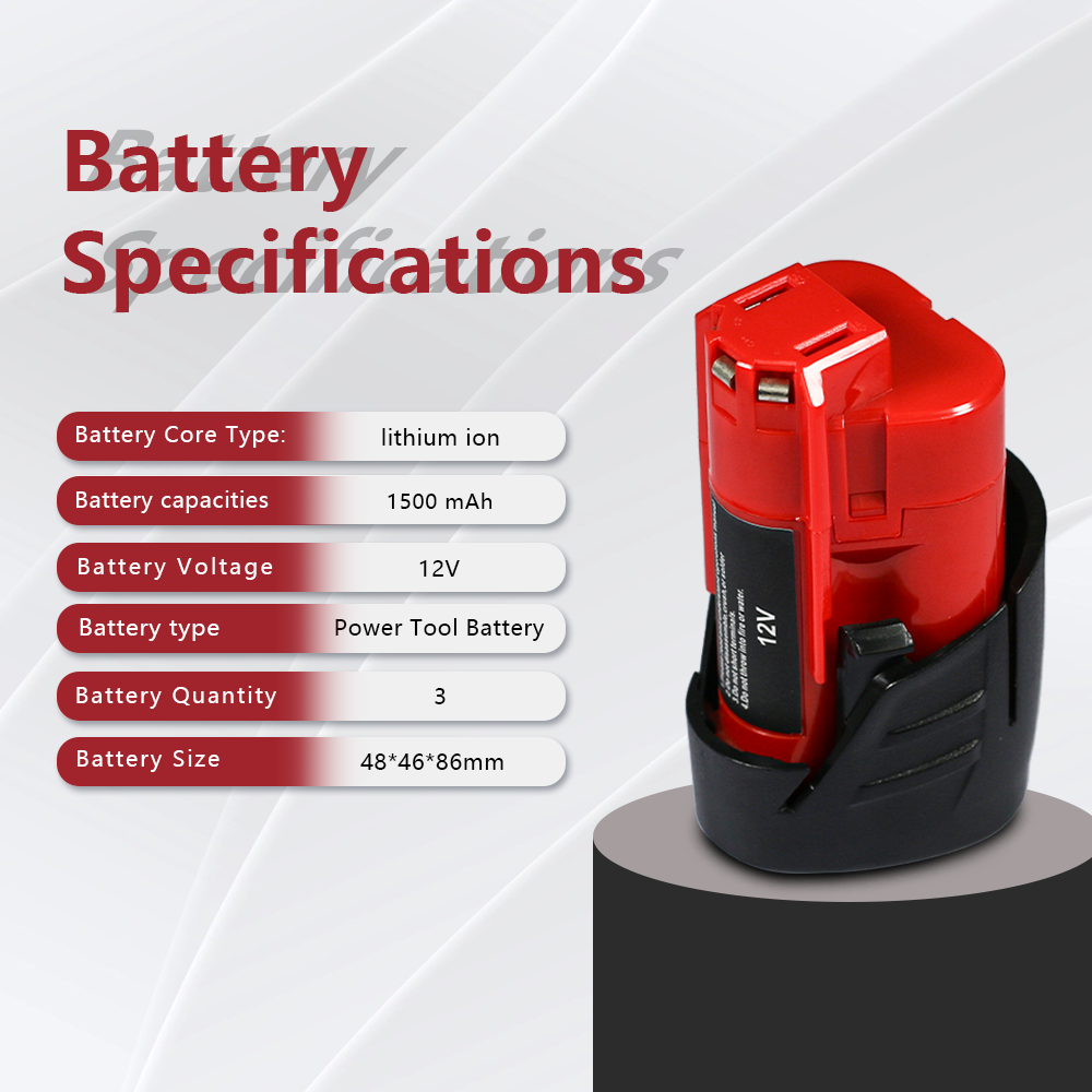 For Milwaukee M12 12-Volt Lithium-Ion XC High Output 2.5 Ah Battery Pack