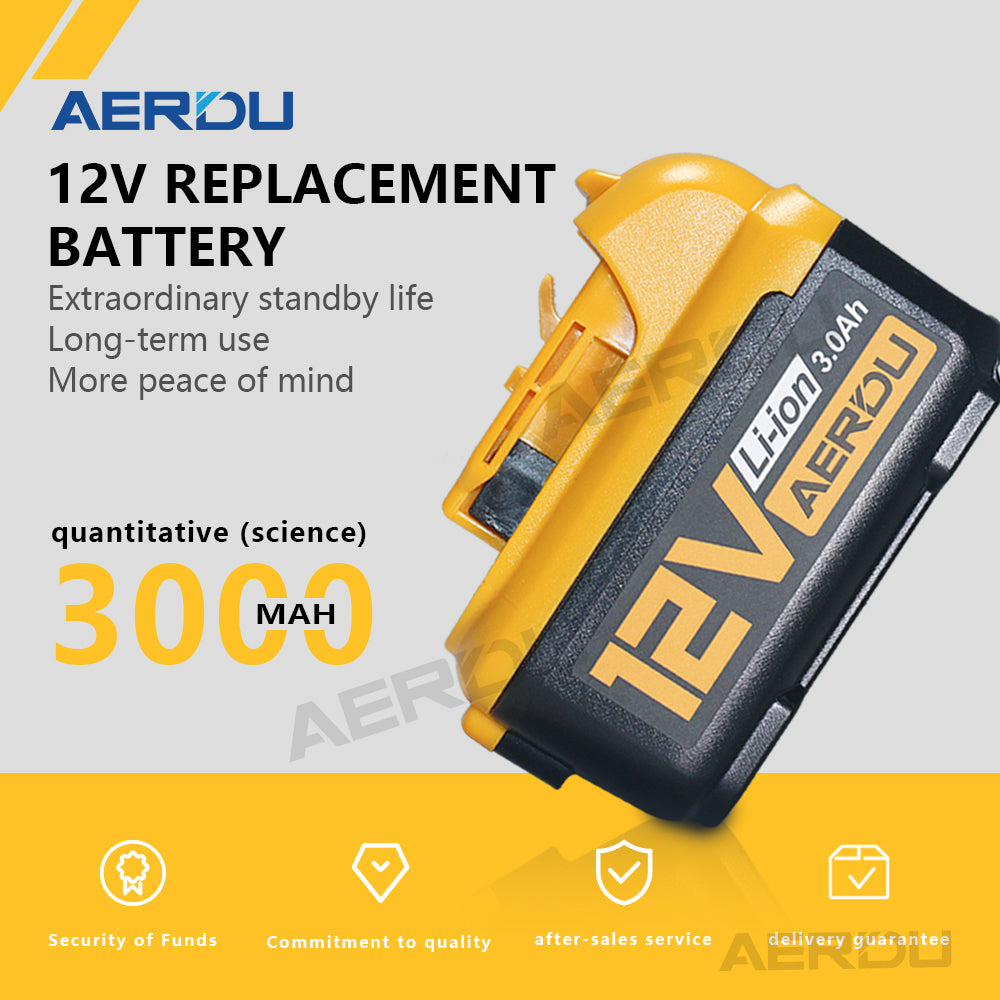 For Dewalt 12V 6-Cell 3.0A Battery – Compatible with Dewalt Drills/Screwdrivers, Global Compatibility