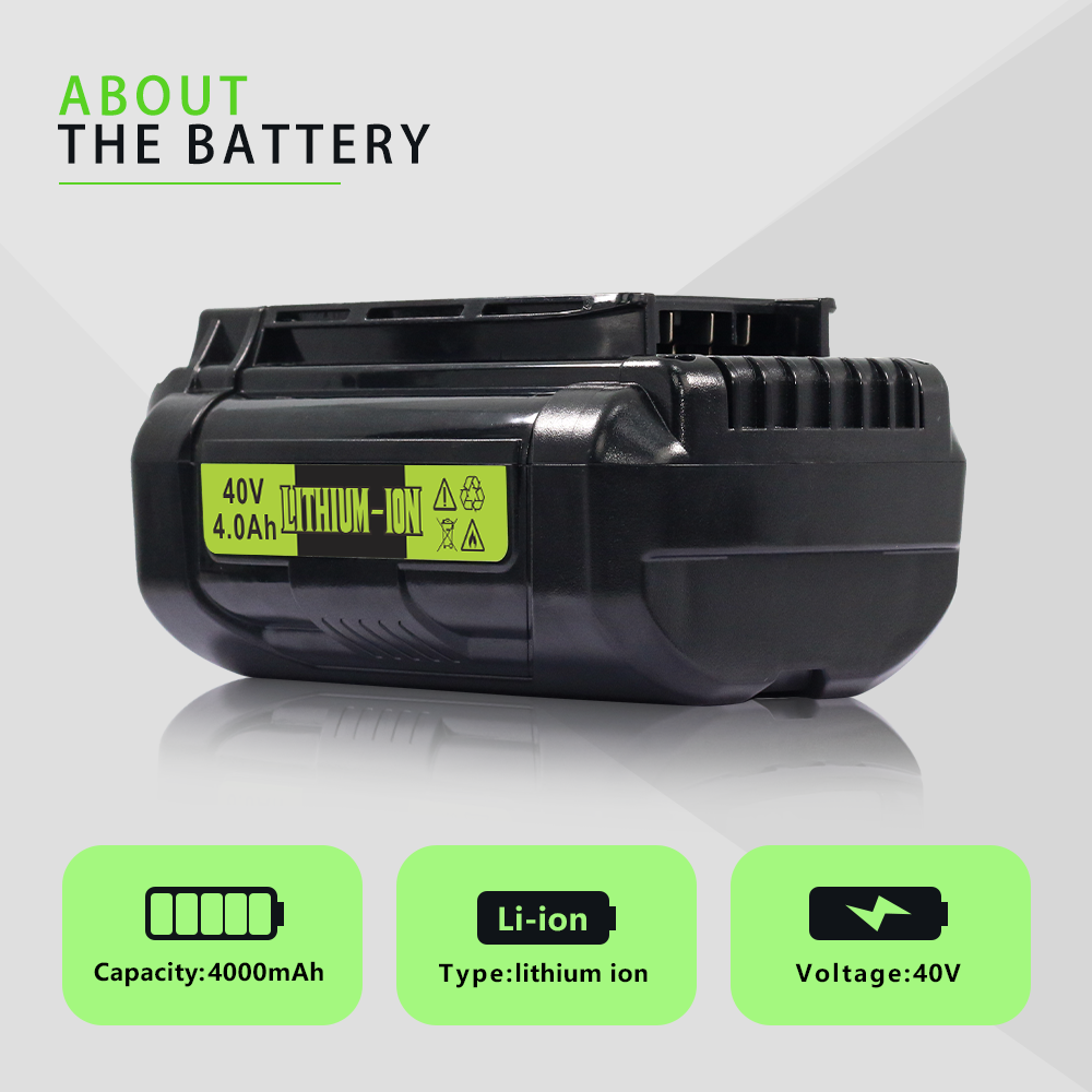 For Ryobi 40V 20-Cell 4.0A Battery – Long-Runtime for ONE+ HP Leaf Blowers/Hedge Cutters