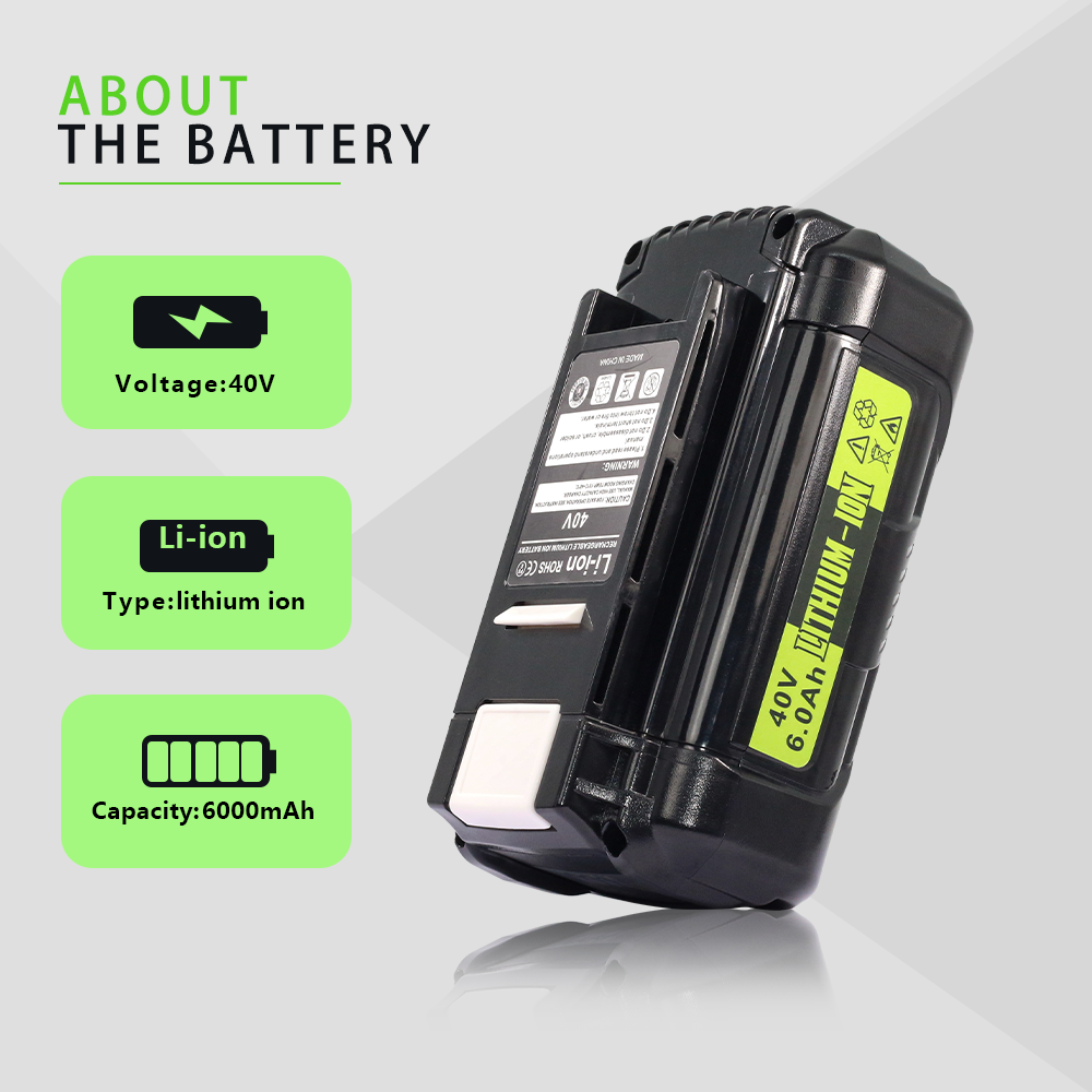 For Ryobi 40V 20-Cell 6.0A Battery – Max Power for ONE+ HP Concrete Drills/Chainsaws