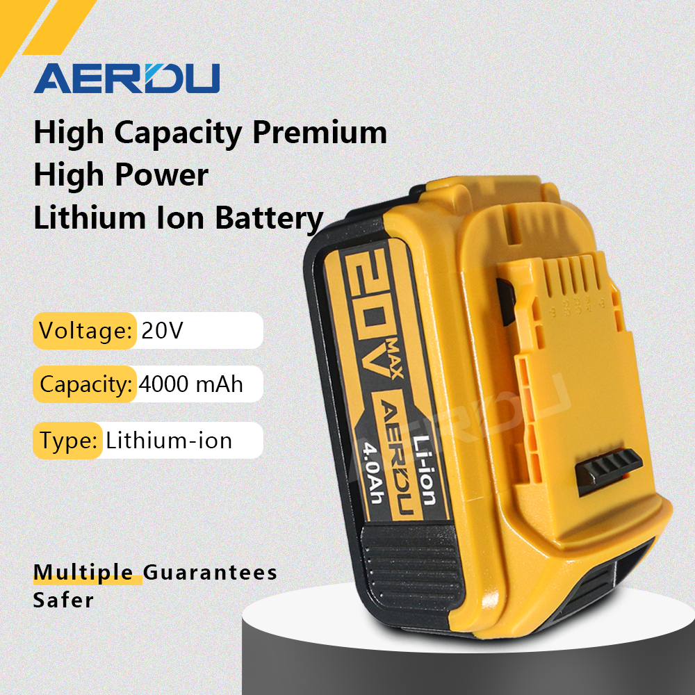 4.0Ah 20 Volt Replacement for Dewalt 20V Lithium Battery MAX DCB206 DCB204 DCB200 DCB180