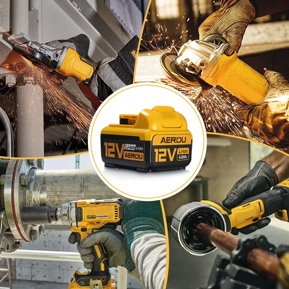 For Dewalt 12V 6-Cell 4.0A Battery – Long-Runtime for Impact Drivers/Trim Routers, Worldwide Use