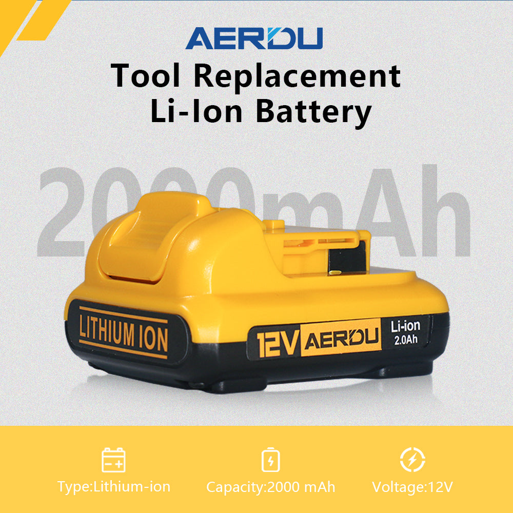 Cost - Effective Replacement Solution for Dewalt 12V Battery, 2.0Ah Large Capacity for Stable Power Supply