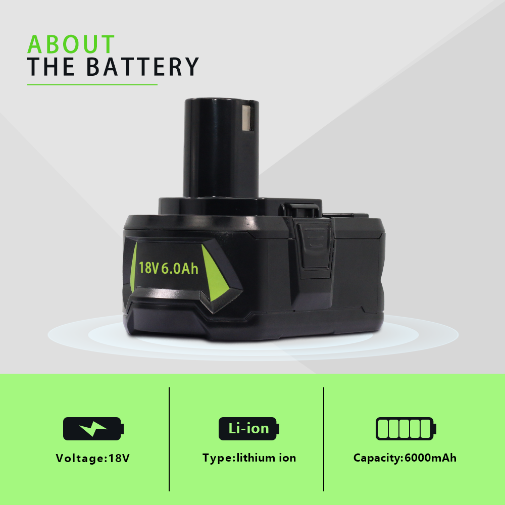 18V 6.0Ah For Ryobi One + plus p108 18v lithium battery high capacity battery