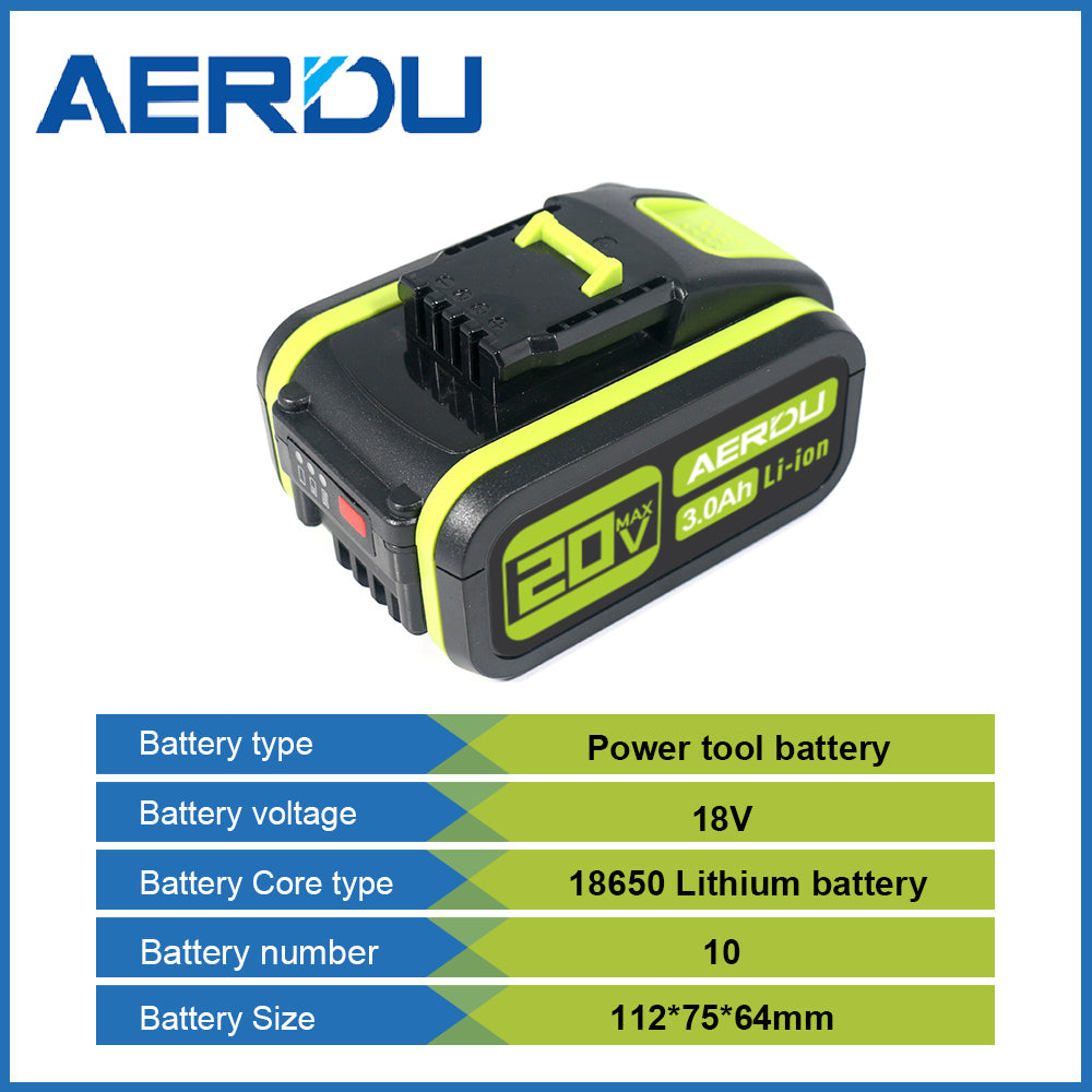 18V 3Ah Battery Replacement For Worx WA3553.2 WX279.9 WX290.9 WX550 WX166.3