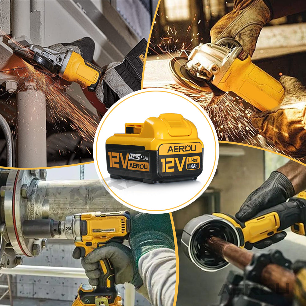 For Dewalt 12V 6-Cell 5.0A Battery – High-Performance for Heavy-Duty Impact Drivers/Rotary Tools