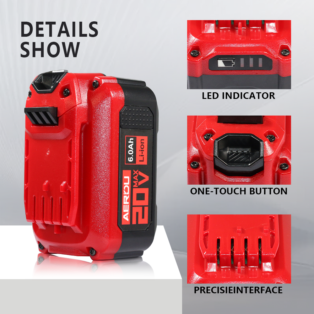 6.0Ah Lithium Ion Battery for DieHard V20 18V – Fits Impact Wrenches/Concrete Drills