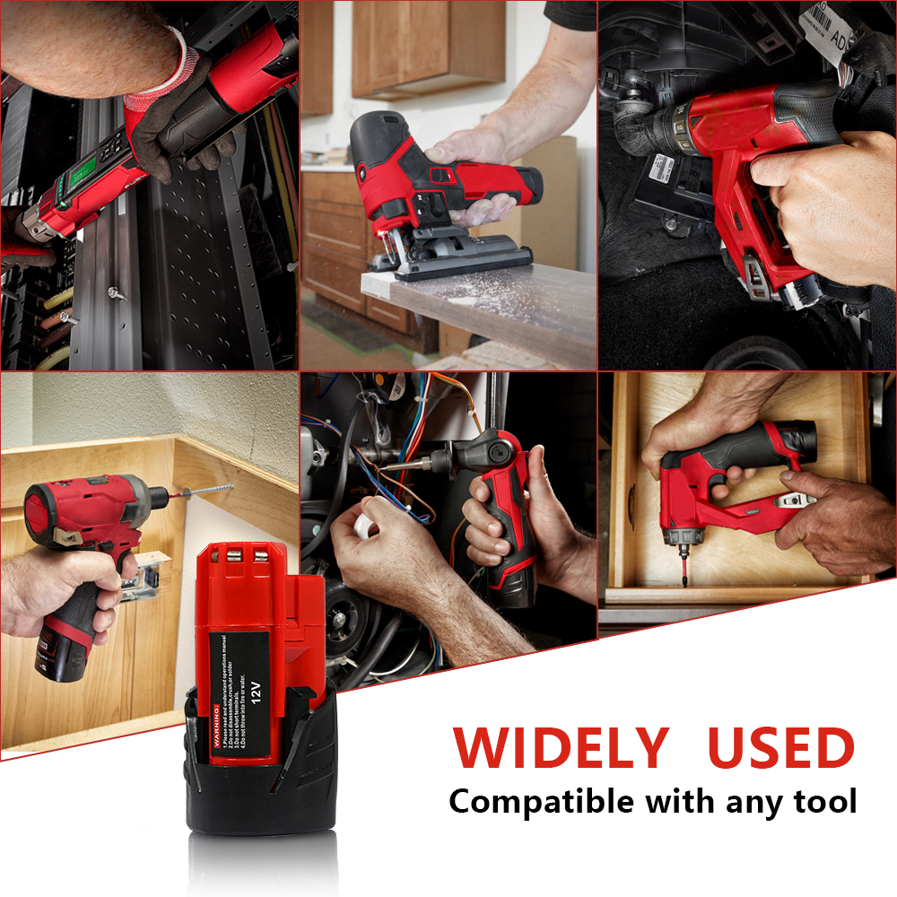 For Milwaukee M12 12-Volt Lithium-Ion XC High Output 2.5 Ah Battery Pack