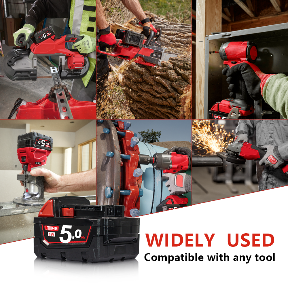For Milwaukee M18 18V Lithium XC 5.0AH Extended Capacity Battery 48-11-1850