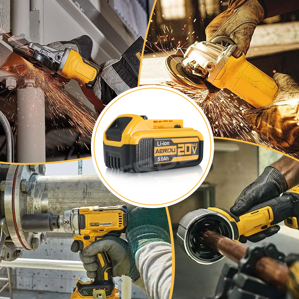 20V Max 5.0Ah Lithium-ion Battery For Dewalt DCB206 DCB205 20 Volt