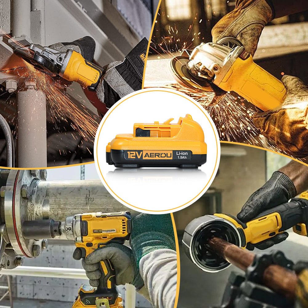 High - Cost - Performance Dewalt 12V Battery Alternative, 1.5Ah Large Capacity Compatible with Dewalt Tools