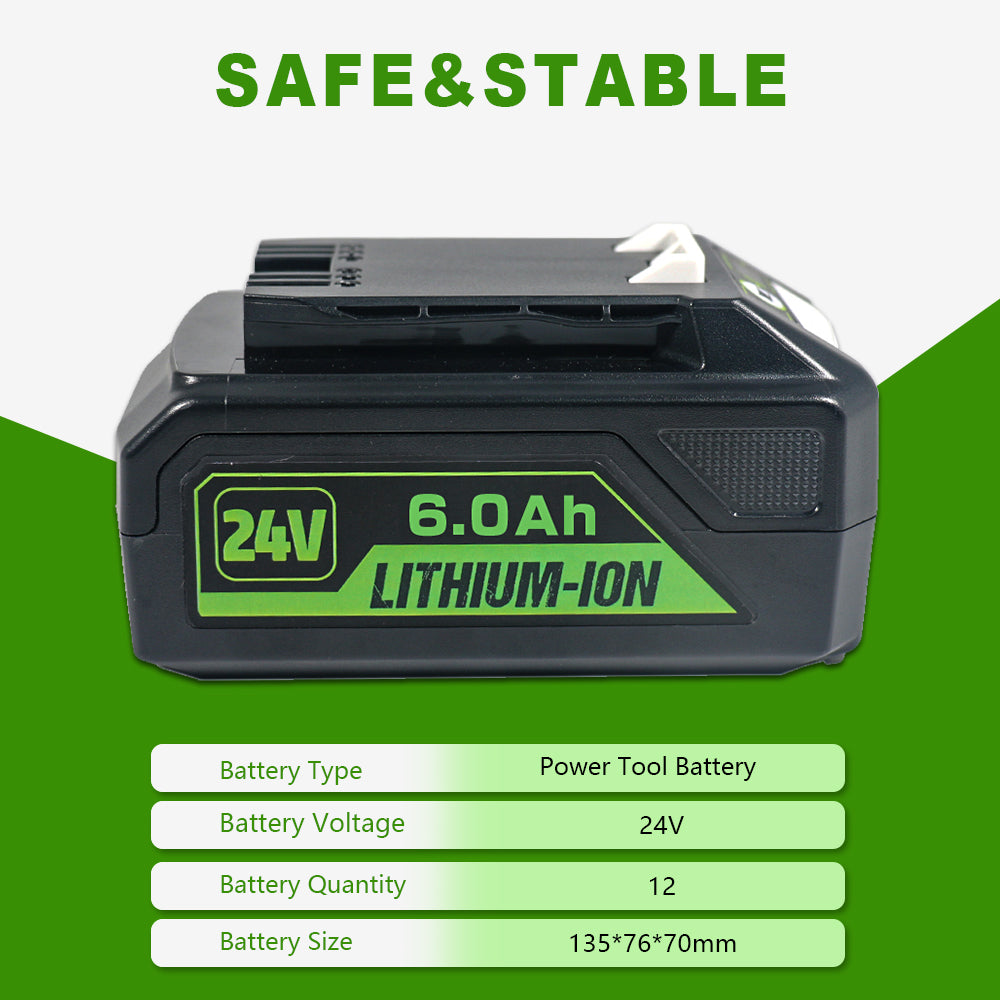 24V 6.0Ah For Greenworks 24 Volt Lithium Battery 20302 20672 20202 20322 20262 20292