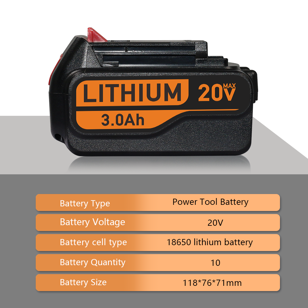 3.0Ah Lithium Battery Pack For Black&Decker 20V LB2X4020 – Long-Runtime Power Tools