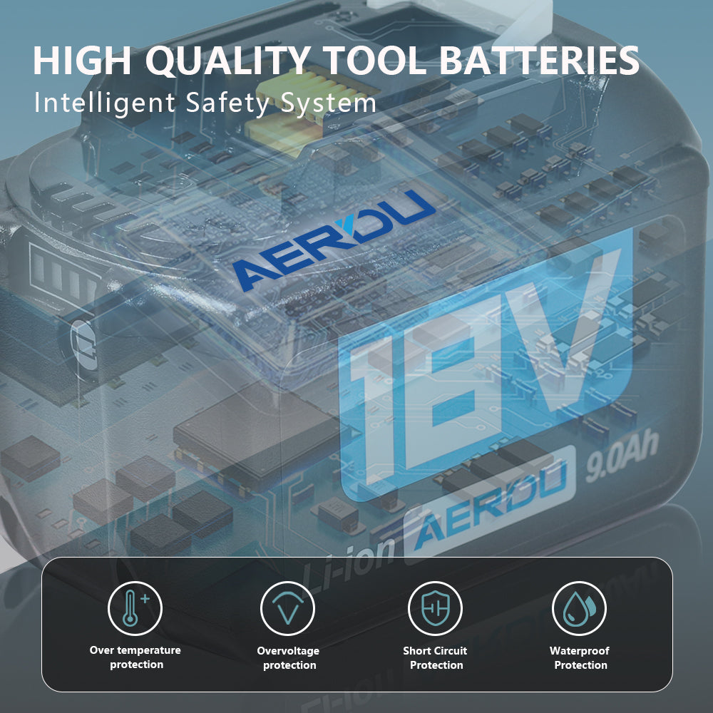 18V 9.0Ah Replacement Battery Compatible with Makita BL1840 BL1850 BL1860 BL1830 Lithium-Ion Battery Tools with LED Indicator