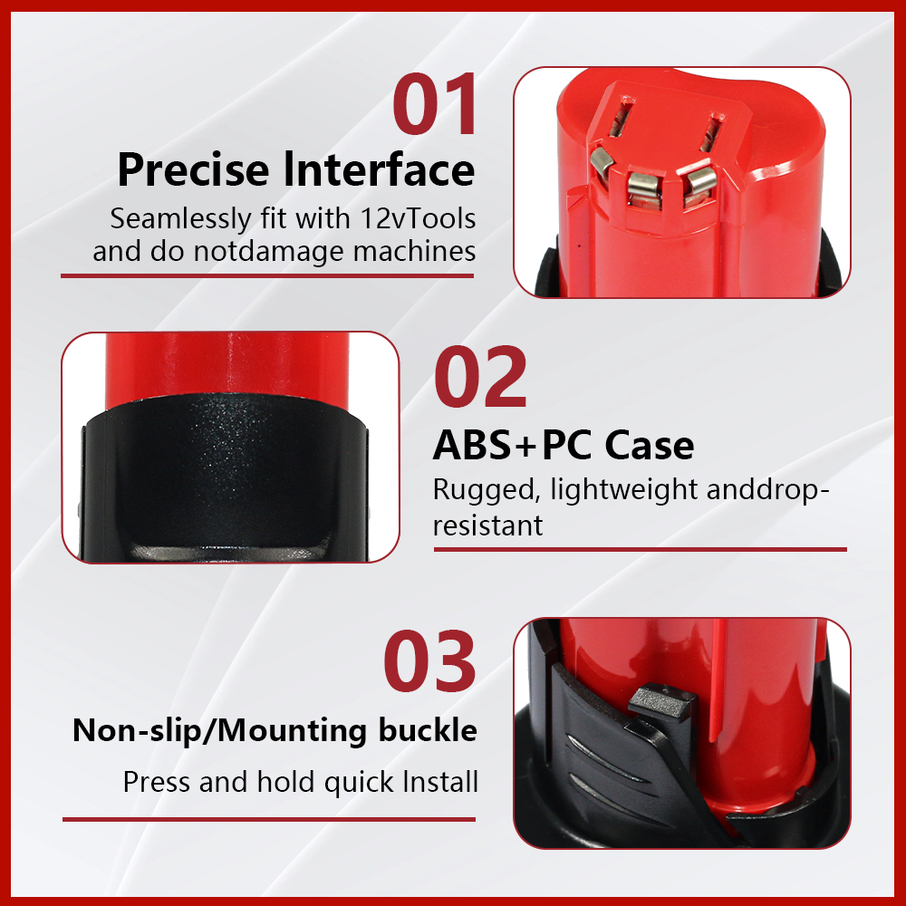 M12 6.0Ah Battery for Milwaukee M-12 12V Lithium-Ion Battery 48-11-2411 48-11-2440 48-11-2402 Tools