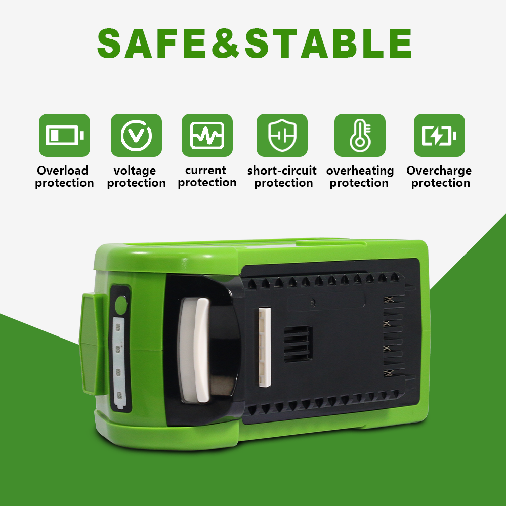40V 6.0Ah Battery Replacement for GreenWorks 40V Battery 29472 29462 29252 20202 22262 25312 25322 20642 22272 27062 21242 G-Max Cordless Power Tools